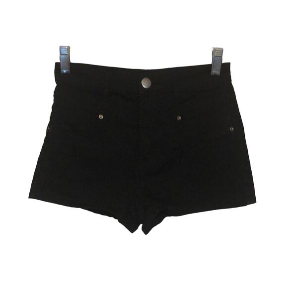 Forever 21 Black Stretch Denim Shorts Size 26 - Picture 1 of 8